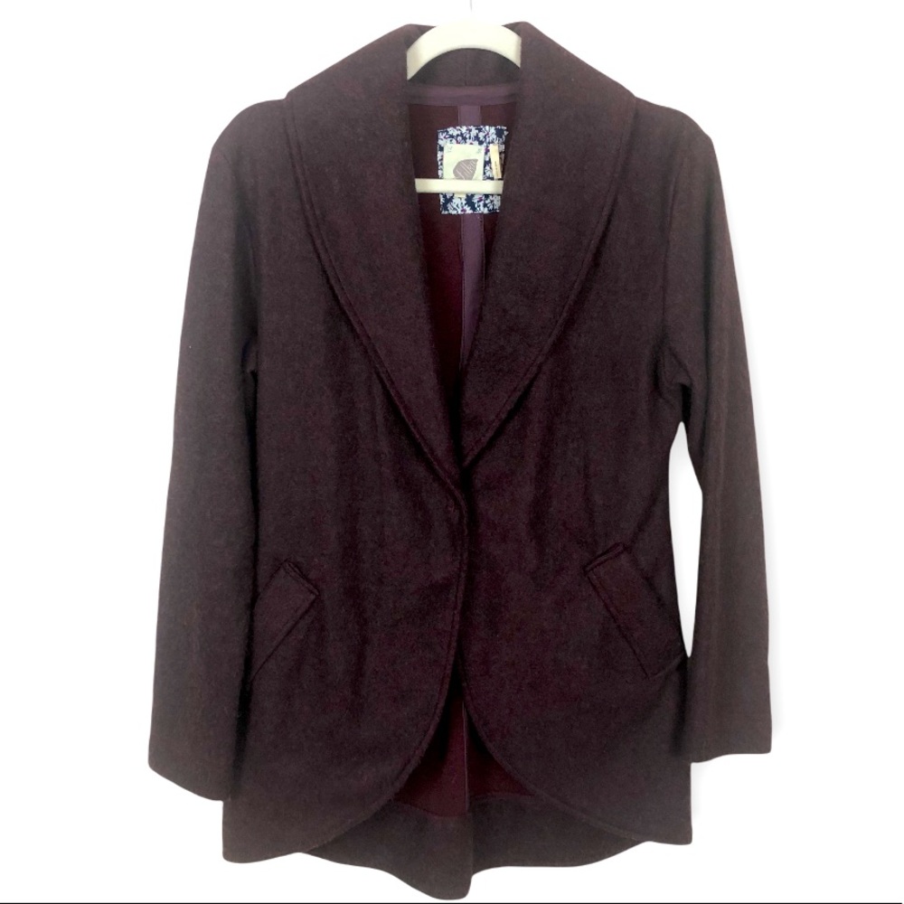 ANTHROPOLOGY Lilka Super Soft Wine/ Burgundy Jacket size XS